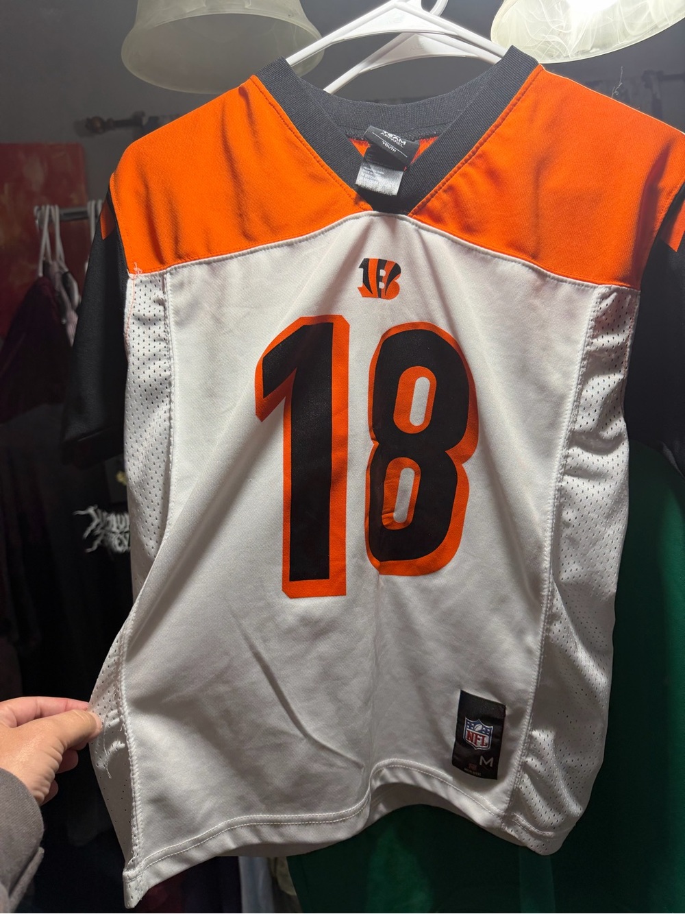 NFL Cincinnati Bengals White, Orange & Black #18 Football Jersey